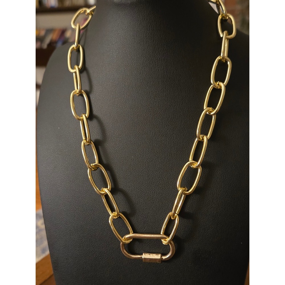 Paperclip Goldtone Necklace Lightweight Vintage